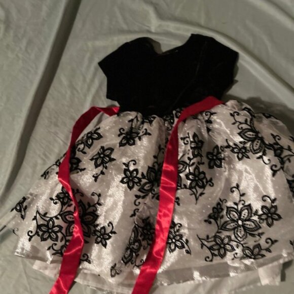 size extra small 4 girls girl dress four holiday red black Christmas - Picture 3 of 4